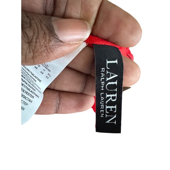 Ralph Lauren Red Mid-Rise V-Cut Bikini Swim Bottom US 14 NWT Swimwear Beach - Picture 6 of 7